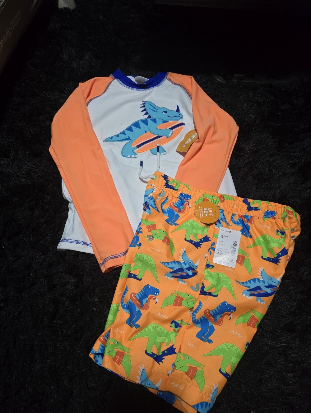 🦖🦕NWT Gymboree Kids Dino Rash Guard Swim Set🦕🦖  Boys Size 10